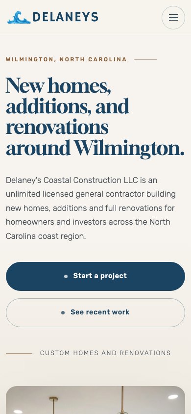 The new homepage on a phone