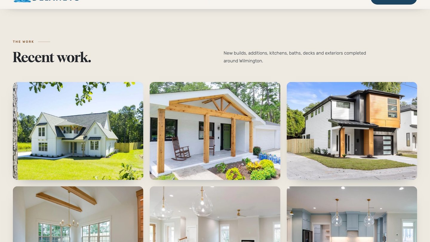 The recent work section of the new homepage
